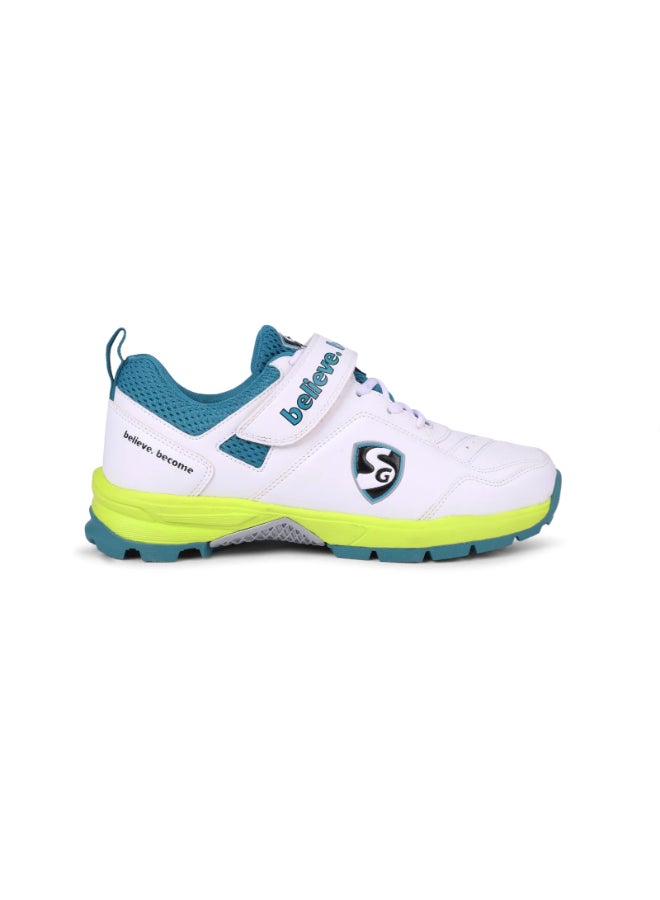 SG أحذية الكريكيت SG CENTURY 6.0 (أبيض/أخضر بحري/أخضر فوسفوري) - المملكة المتحدة-8 - Image 2